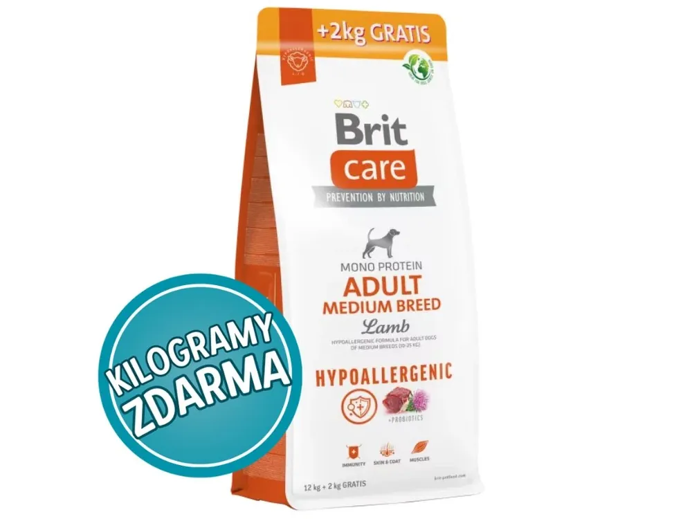 Brit Care Dog Hypoallergenic Adult Medium Breed Lamb & Rice (jehně a rýže) Bestseller