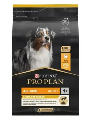 Purina Pro Plan Dog Adult Light/Sterilized All Sizes - s kuřetem Alleen Vandaag
