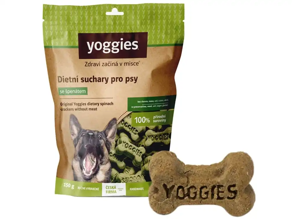 Yoggies dietní bezlepkové suchary se špenátem - 150 g Weekendaanbieding
