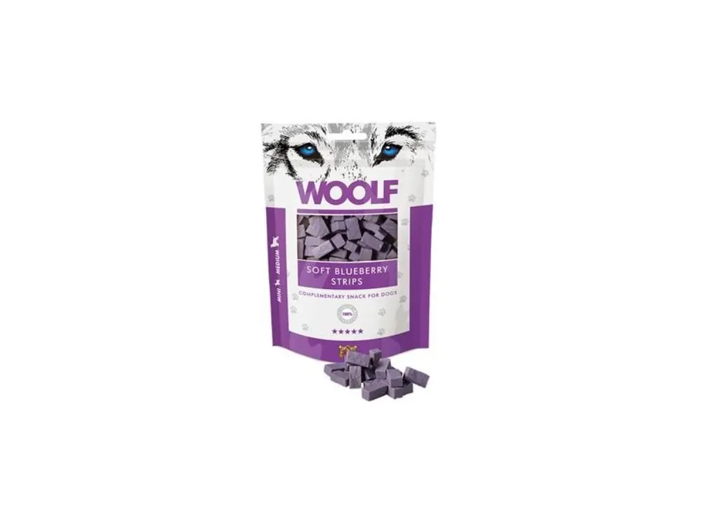 Woolf Soft Blueberry Strips - borůvky a kuřecí maso Uitverkoop