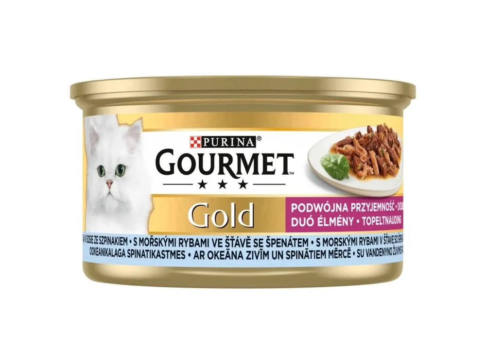 Dagaanbieding Gourmet Gold konzerva 85 g kousky v omáčce - mořské ryby se špenátovou omáčkou