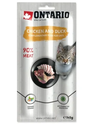 Aanbieding Ontario Cat Stick Chicken & Duck - 3 x 5 g