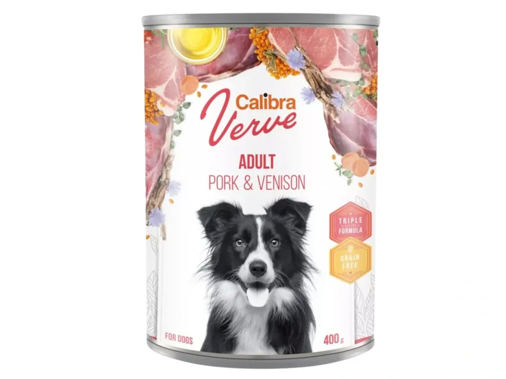 Aanbieding Calibra Dog Verve konzerva 400 g - vepřové & zvěřina