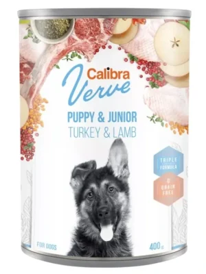 Snelle Levering Calibra Dog Verve konzerva 400 g - krůta & jehně pro štěňata