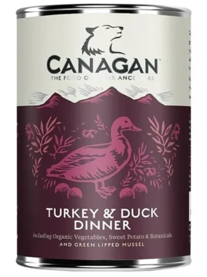 Betaalbaar Canagan Dog konzerva 400 g Turkey & Duck Dinner - kachna s krůtou
