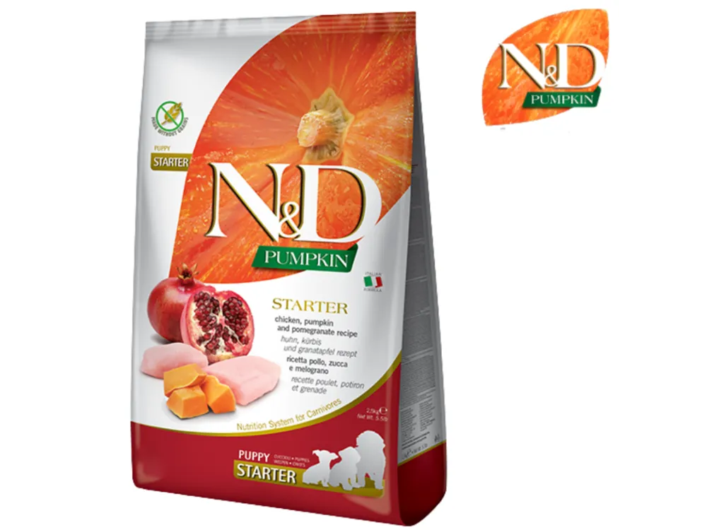 N&D PUMPKIN Dog Puppy Starter Chicken & Pomegranate (kuře, dýně a granátové jablíčko) Lage Prijs