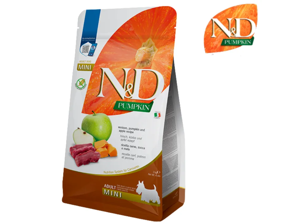 N&D GF PUMPKIN Dog Adult Mini Venison & Apple (zvěřina, dýně a jablko) Favoriet
