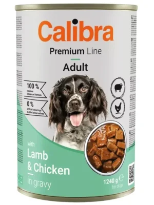 Calibra Dog Premium konzerva 1240 g - jehnčí & kuřecí v omáčce Premium