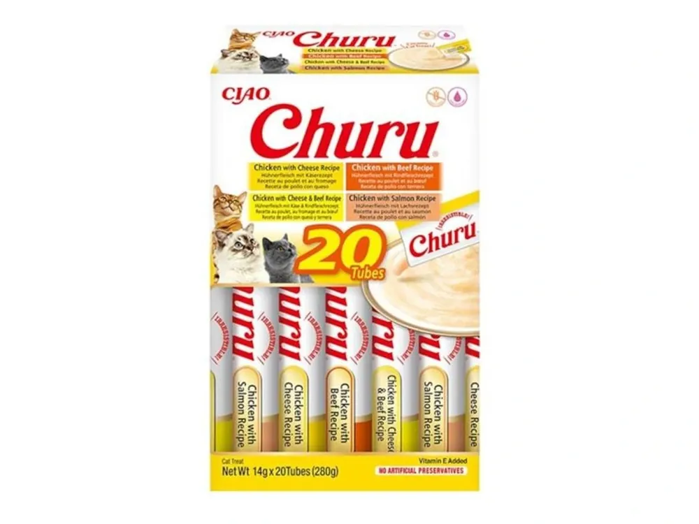 Churu Cat Snack Pyré Multipack - kuře a hovězí Direct Beschikbaar
