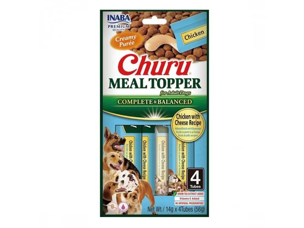 Churu Dog Meal Topper - kuře a sýr (4 x 14 g) Meest Verkocht