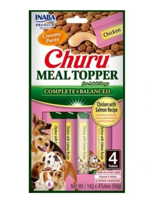 Churu Dog Meal Topper - kuře s lososem (4 x 14 g) Speciale Aanbieding
