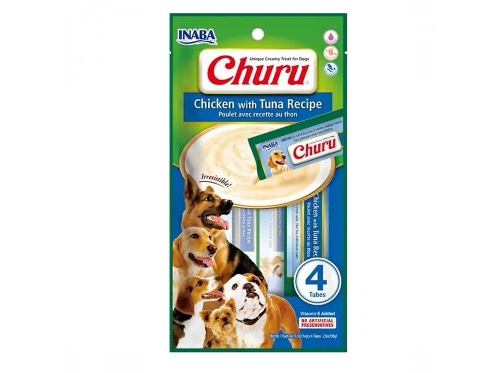 Veilige Betaling Churu Dog Snack Pyré - kuře s tuňákem