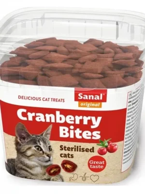 Sanal Cat Snack Bites - kuře a brusinky - 75 g Hoge Kwaliteit