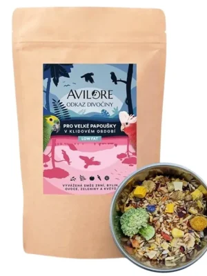 Bestel Nu Avilore Odkaz divočiny pro velké papoušky Low Fat - 850 g