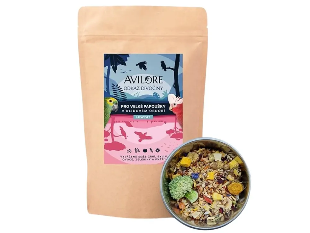 Bestel Nu Avilore Odkaz divočiny pro velké papoušky Low Fat - 850 g