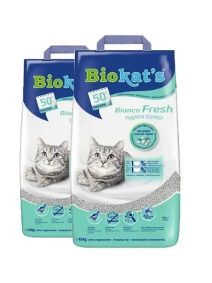 Biokats Bianco Fresh Control kočkolit 2x 10kg Meest Verkocht