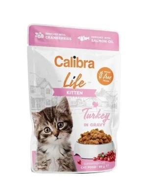 Calibra Cat Life kapsička Kitten Turkey in Gravy 85 g - exp Nieuw