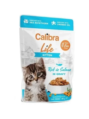 Calibra Cat Life kapsička Kitten Salmon in Gravy 85 g - exp Direct Beschikbaar