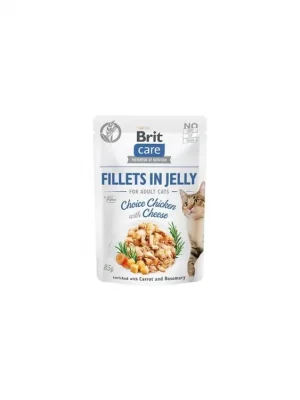 Brit Care Cat Fillets in Jelly Chicken&Cheese 85g Direct Beschikbaar