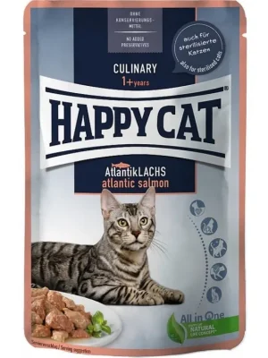 Goedkoop Happy Cat MEAT IN SAUCE Culinary Atlantik Lachs Losos 85 g