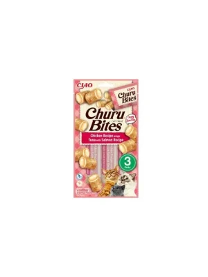 Korting Churu Cat Bites Chicken wraps&Tuna Salmon Purée 3x10g