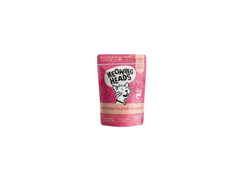 Snelle Levering MEOWING HEADS So-fish-ticated Salmon kapsa 100g