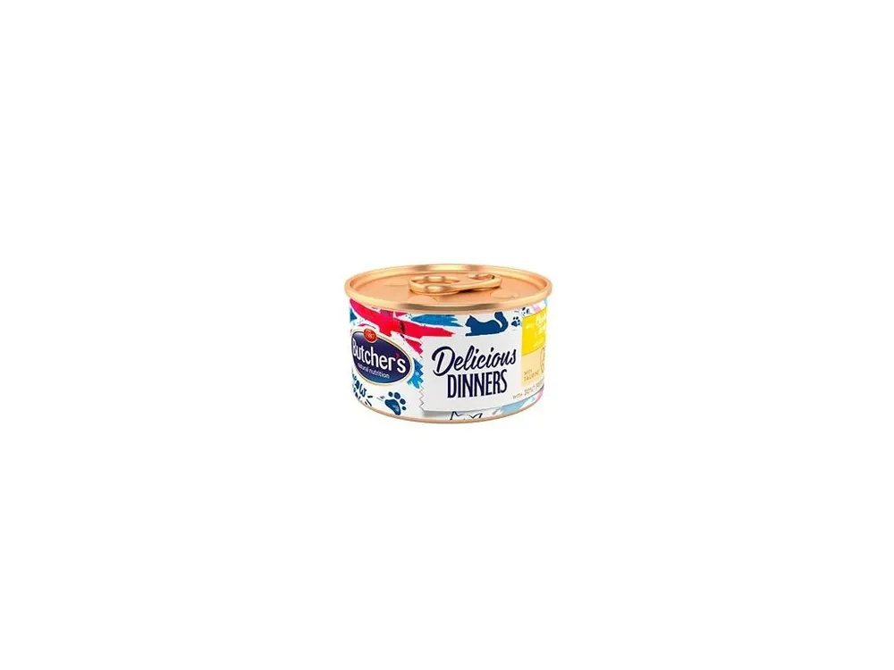 Tijdelijk Beschikbaar Butcher‘s Cat Delic.Dinners kuře+krůta konz. 85g