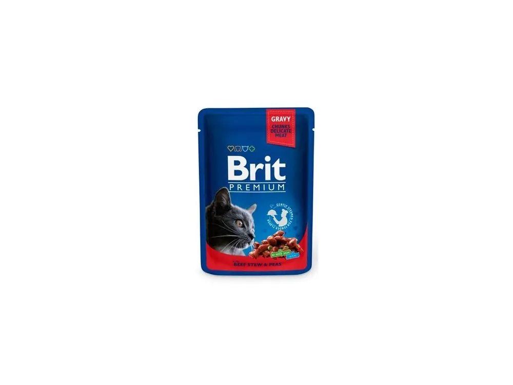 Beperkte Voorraad Brit Premium Cat kapsa with Beef Stew & Peas 100g