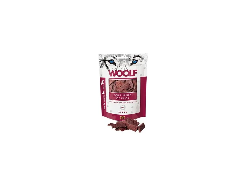 WOOLF pochoutka soft strips of duck 100g Premium