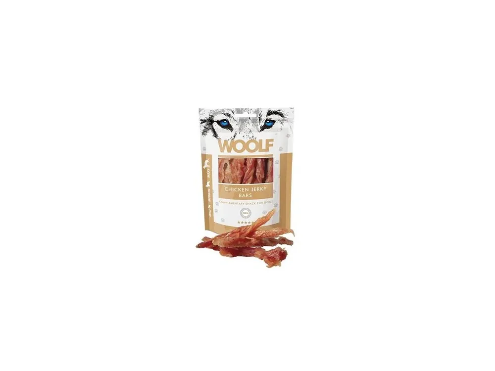 WOOLF pochoutka chicken jerky bars 100g Gecertificeerd