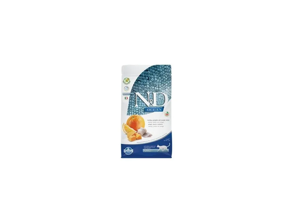 Alleen Vandaag N&D OCEAN CAT Adult Herring, Pumpkin & Orange 1,5kg