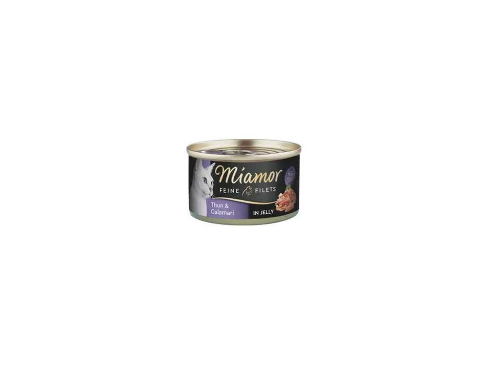 Miamor Cat Filet konzerva tuňák+kalamáry v želé 100g Lage Prijs