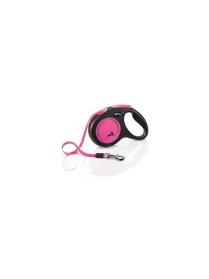 Flitsaanbieding Vodítko FLEXI Neon New M pásek 5m/25kg černá/růžová
