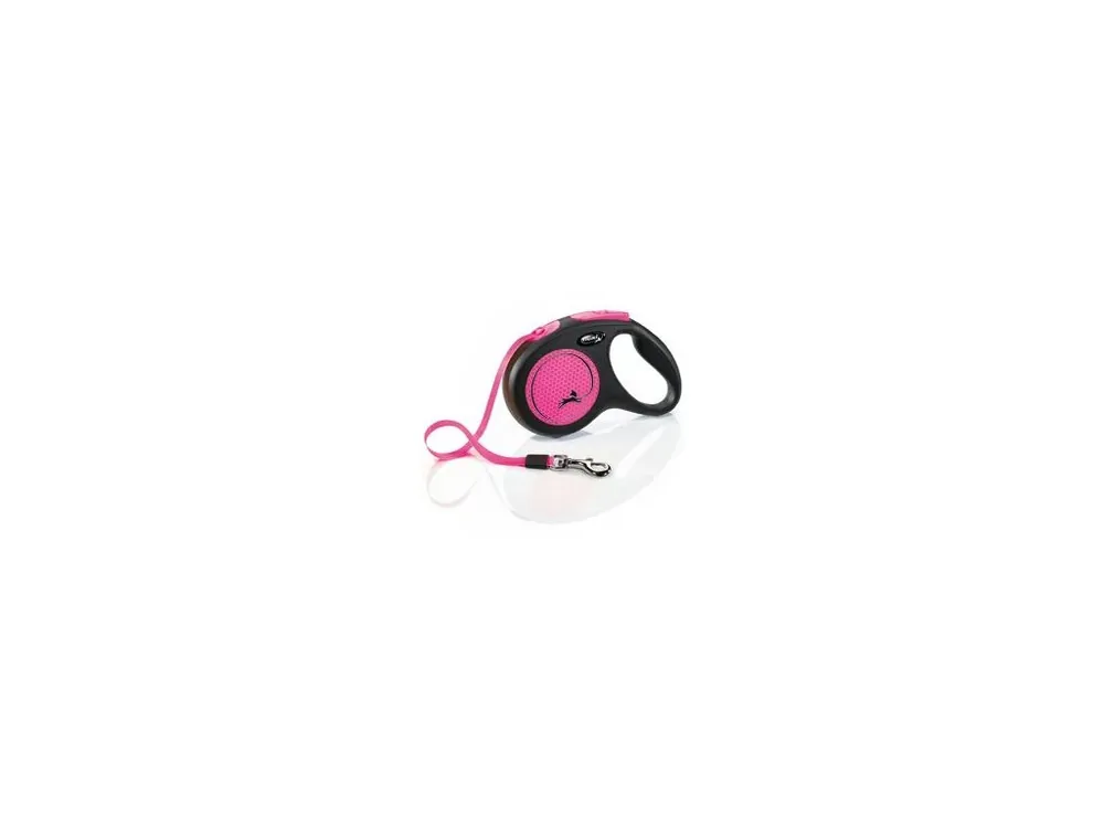 Flitsaanbieding Vodítko FLEXI Neon New M pásek 5m/25kg černá/růžová