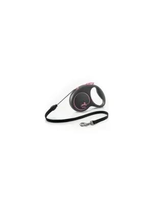 Merkproduct Vodítko FLEXI Black Design M lanko 5m/20kg růžová