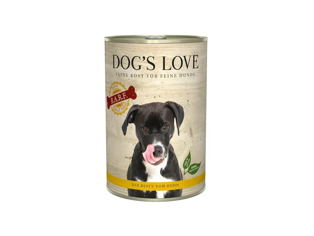 Gecertificeerd Dog‘s Love konzerva Barf Kuře 400g