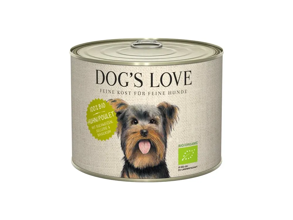 Gecertificeerd Dog‘s Love konzerva Bio Kuře 200g