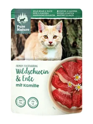 Gratis Retour Pure Nature Cat Adult kapsička Divočák a Kachna s heřmánkem 85g
