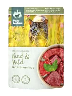 Beperkt Aanbod Pure Nature Cat Adult kapsička Hovězí a Zvěřina se šantou 85g
