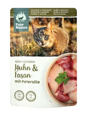 Gecertificeerd Pure Nature Cat Adult kapsička Kuře a Bažant s petrželkou 85g
