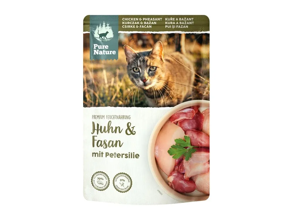 Gecertificeerd Pure Nature Cat Adult kapsička Kuře a Bažant s petrželkou 85g