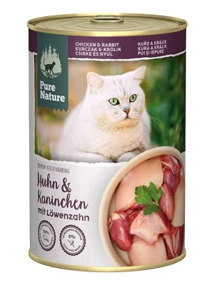 Merkproduct Pure Nature Cat Adult konzerva Kuře a Králík s pampeliškou 400g