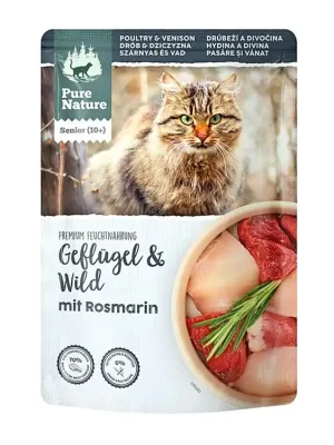 Premium Pure Nature Cat Senior kapsička Drůbeží a Zvěřina s rozmarýnem 85g
