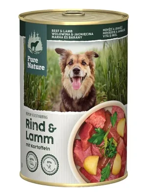 Pure Nature Dog Adult konzerva Hovězí a Jehněčí 400g Veilige Betaling