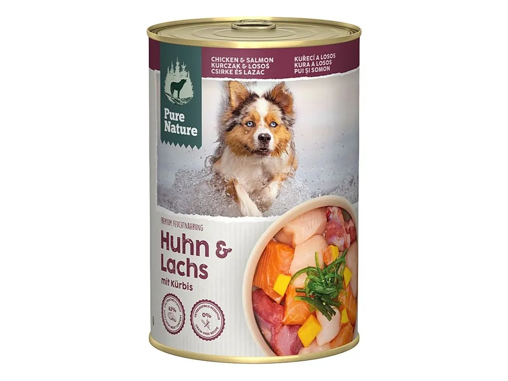 Pure Nature Dog Adult konzerva Kuře a Losos 400g Weekendaanbieding