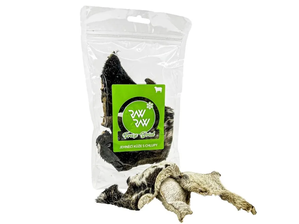 Laatste Versie RAW RAW Freeze Dried Jehněčí kůže s chlupy 40g