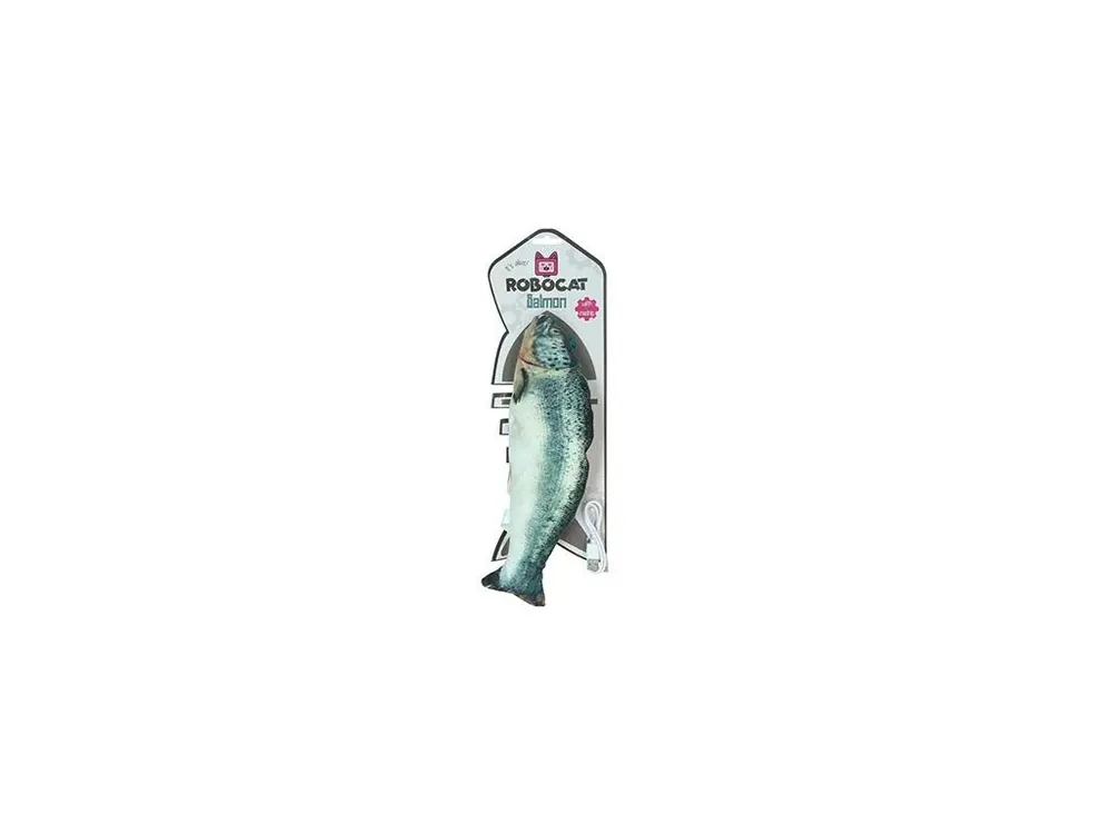 Hračka kočka Robocat Fish losos madnip, USB 30cm Gratis Retour