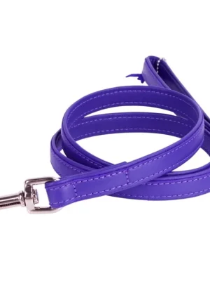 Betaalbaar Vodítko kožené Glamour Classic - fialové (122cm/12mm)