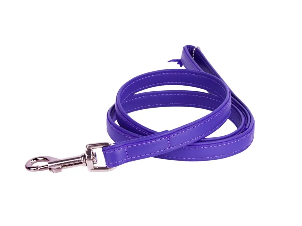 Vodítko kožené Glamour Classic - fialové (122cm/25mm) Laatste Versie