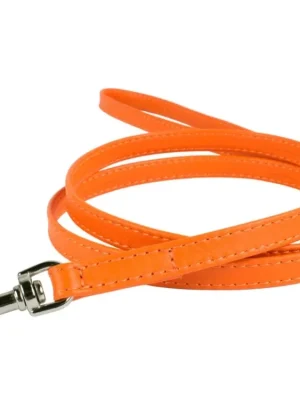 Vodítko kožené Glamour Classic - oranžové (122cm/18mm) Beperkte Voorraad